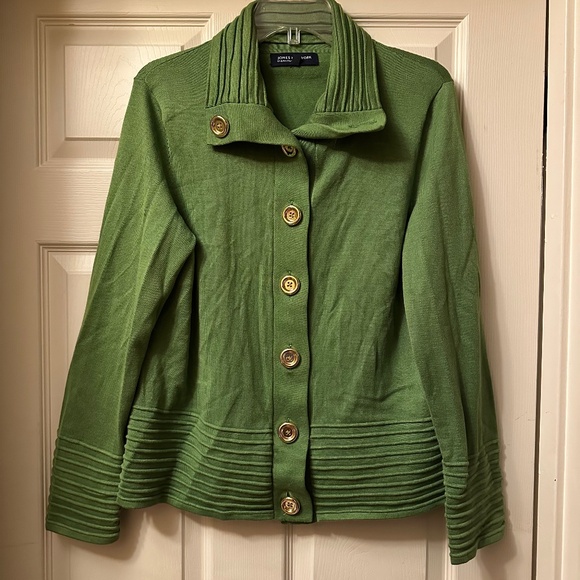 Jones New York Green Button Up Cardigan, Excellent Condition, Size XL - Picture 1 of 2
